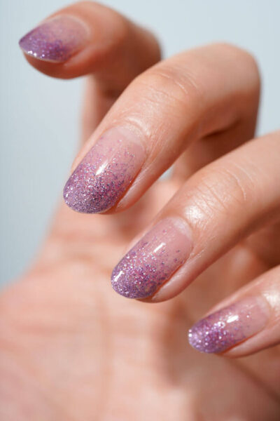 fingertip purple sparkle