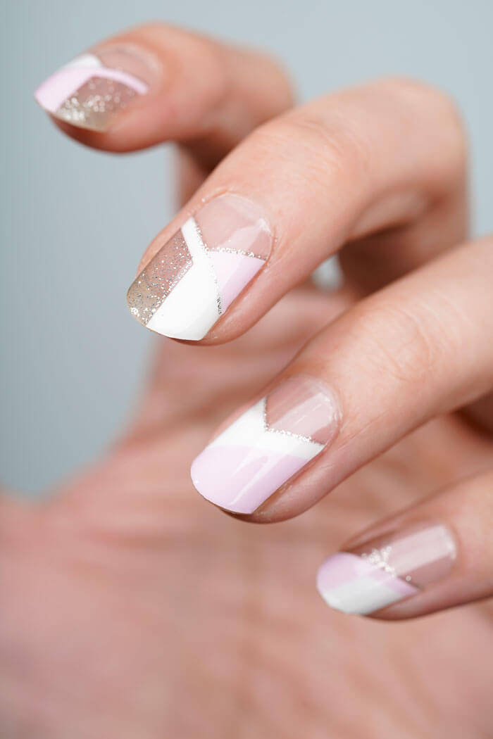 geometric french nails